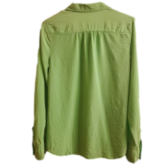 J Crew Green Silk Button-Down Shirt - Small - Picture 2 of 10